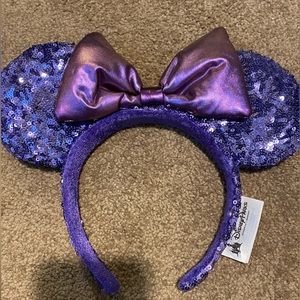 Purple Sequined Minnie Mouse Ears